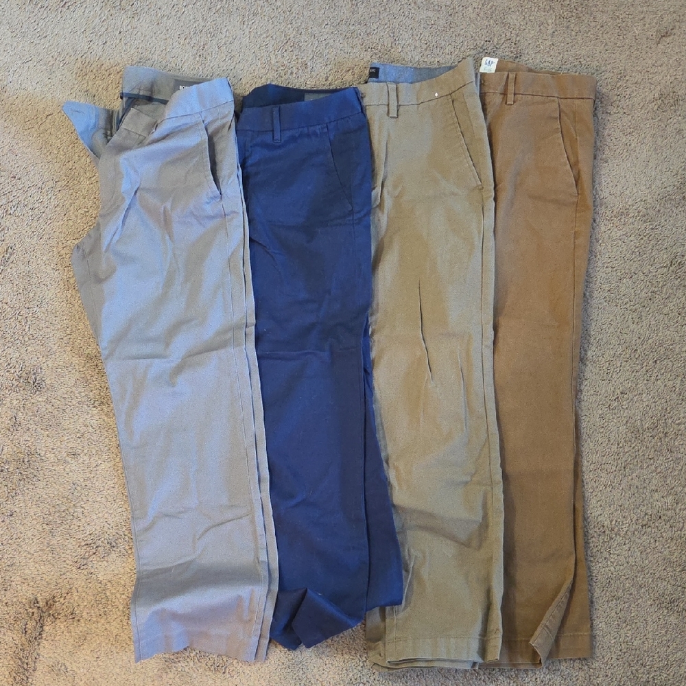 Bonobos, Gap, Banana Republic Men's Chinos in Light Gray, Navy, Khaki, and Brown